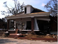 Damaged home